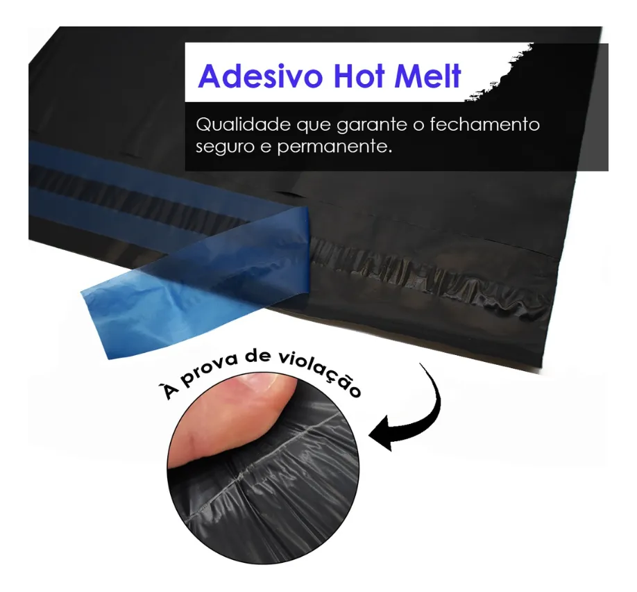 Envelope de Segurança Plástico Ecológico Cinza/Preto 32x40cm para Correios (1000 Unidades) - Imagem 3