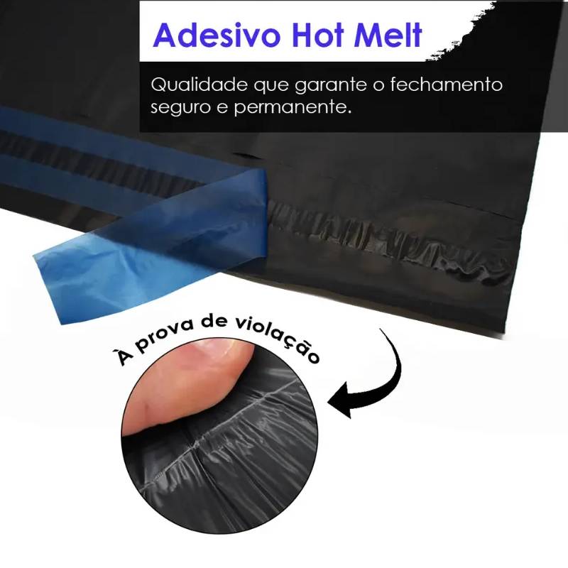 Envelope de Segurança Plástico Cinza 50x50cm para Envios (100 Unidades) - Imagem 2
